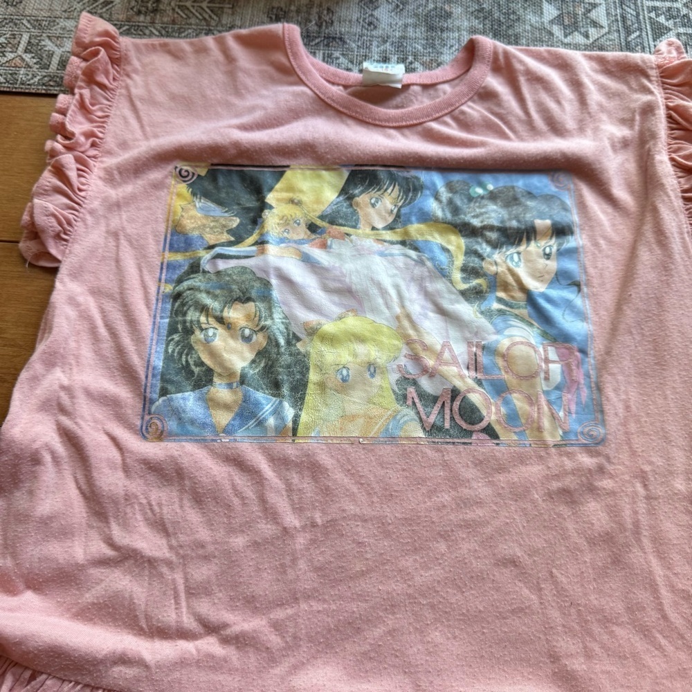 Sailor Moon Pink Kids Dress with Graphic Print Dress - Picture 2 of 4